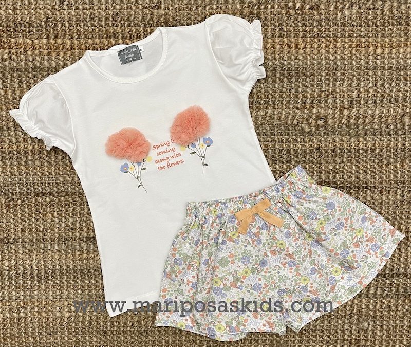 Conjunto Naranja MON PETIT Camiseta y Short