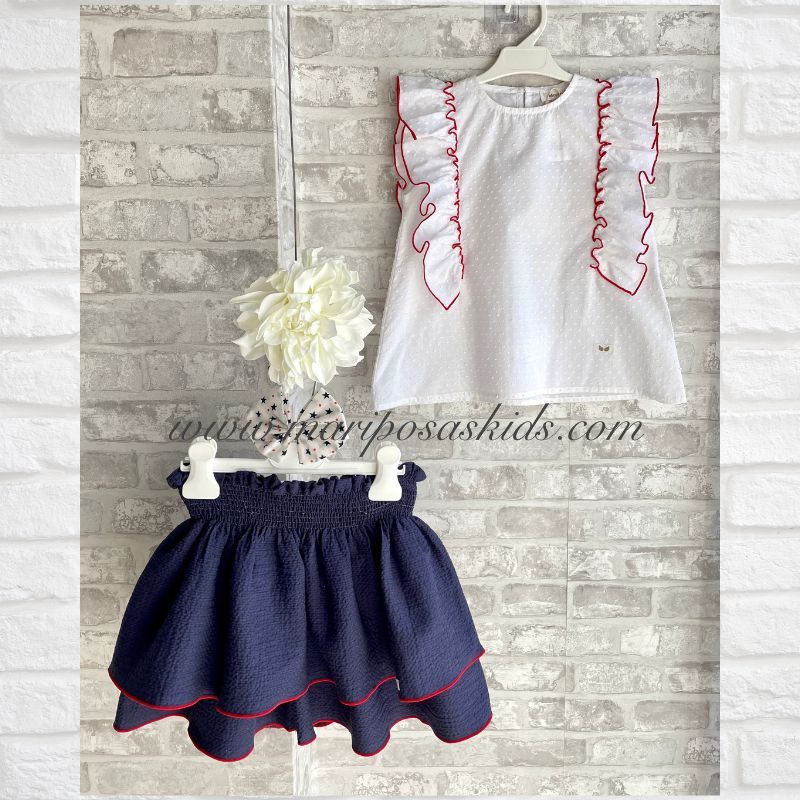 MOKKA Conjunto Niña Blusa y Falda - Mariposas Kids