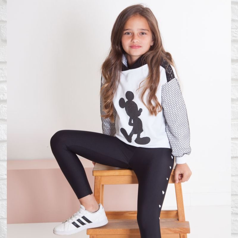 Sudadera Niña MONNALISA Negra Mickey - Ro Infantil